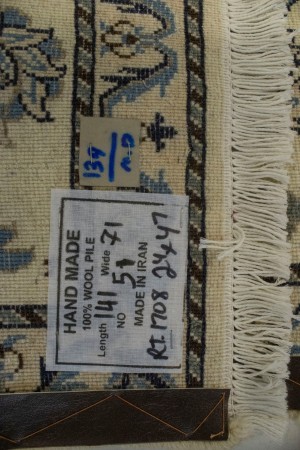 Cream Floral Classic 2'4X4'7 Nain Persian Rug