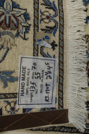 Cream Floral Classic 2'4X4'5 Nain Persian Rug