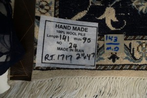Navy Blue Floral Classic 3X4'7 Nain Persian Rug