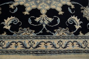 Navy Blue Floral Classic 3X5 Nain Persian Rug