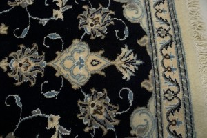 Navy Blue Floral Classic 3X5 Nain Persian Rug