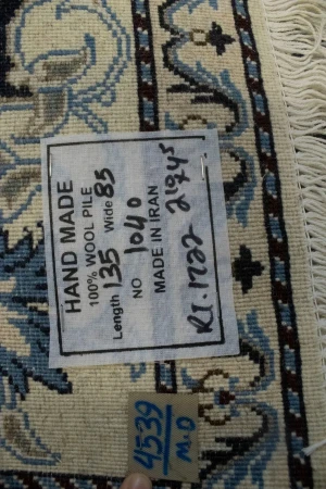 Navy Blue Floral Classic 3X4'5 Nain Persian Rug