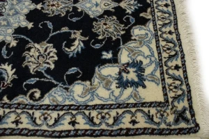 Navy Blue Floral Classic 3X4'5 Nain Persian Rug