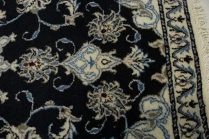 Navy Blue Floral Classic 3X4'5 Nain Persian Rug