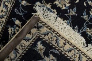 Navy Blue Floral Classic 3X5 Nain Persian Rug