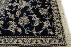 Navy Blue Floral Classic 3X5 Nain Persian Rug