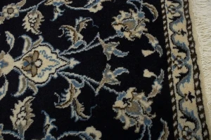 Navy Blue Floral Classic 3X5 Nain Persian Rug
