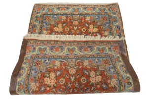 Orange Floral 3X4 Bidjar Halvaei Persian Rug