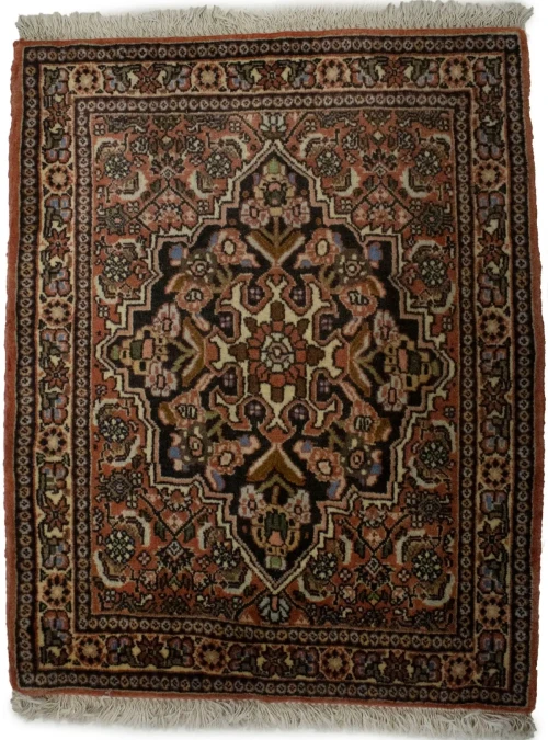 Vintage Bittersweet Red Floral 1'9X2'3 Bidjar Persian Rug