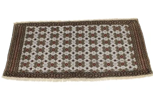 Vintage Tribal Cream 2X4'5 Turkoman Persian Rug
