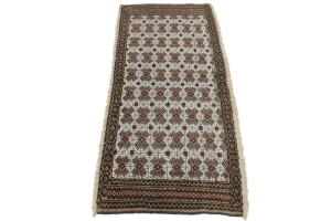 Vintage Tribal Cream 2X4'5 Turkoman Persian Rug