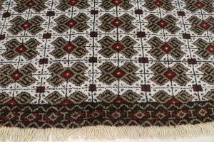 Vintage Tribal Cream 2X4'5 Turkoman Persian Rug