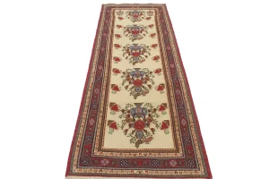 Cream Tribal 3X8 Sumak Persian Runner Rug