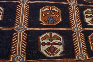 Purple-navy Tribal 4X7 Sumak Persian Rug
