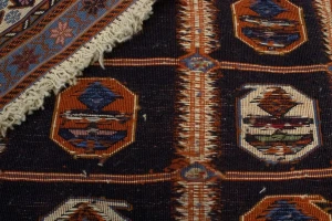 Purple-navy Tribal 4X7 Sumak Persian Rug
