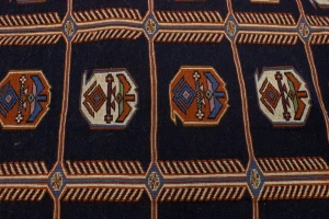 Purple-navy Tribal 4X7 Sumak Persian Rug