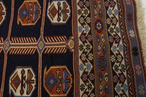 Purple-navy Tribal 4X7 Sumak Persian Rug