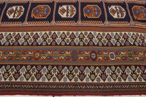 Purple-navy Tribal 4X7 Sumak Persian Rug