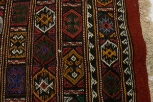 Charcoal Pink Tribal 3X6 Sumak Herati Persian Rug
