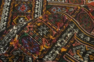 Charcoal Pink Tribal 3X6 Sumak Herati Persian Rug