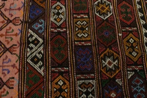 Charcoal Pink Tribal 3X6 Sumak Herati Persian Rug