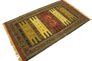 Beige Tribal 3X6 Sumak Herati Persian Rug