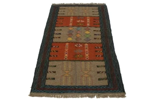 Khaki Tribal 3X6 Sumak Herati Persian Rug