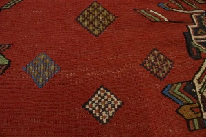 Orange Tribal 4'5X7 Sumak Persian Rug
