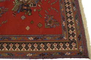 Orange Tribal 4'5X7 Sumak Persian Rug