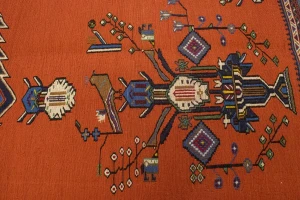 Orange Tribal 4X7 Sumak Persian Rug