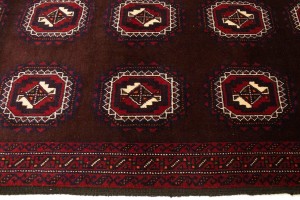 Vintage Burgundy Tribal 3'5X7 Balouch Persian Rug