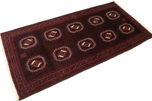 Vintage Burgundy Tribal 3'5X7 Balouch Persian Rug
