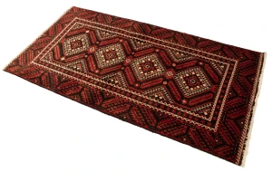 Red Vintage Tribal 3'3X6'5 Balouch Persian Oriental Rug