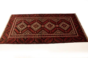 Red Vintage Tribal 3'3X6'5 Balouch Persian Oriental Rug