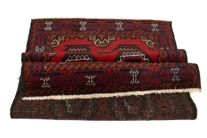 Vintage Red Tribal 3X6 Turkoman Balouch Persian Rug