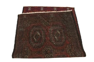 Vintage Red Tribal 3X6 Turkoman Balouch Persian Rug
