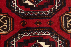 Vintage Red Tribal 3X6 Turkoman Balouch Persian Rug