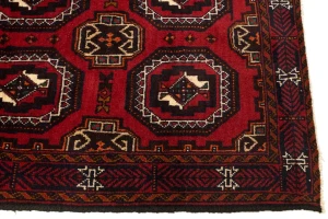 Vintage Red Tribal 3X6 Turkoman Balouch Persian Rug