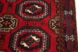 Vintage Red Tribal 3X6 Turkoman Balouch Persian Rug