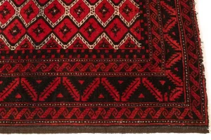 Cherry Red Tribal 3X6 Balouch Persian Rug