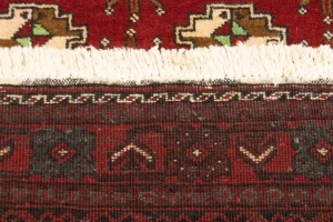 Vintage Red Tribal 3'6X6'9 Turkoman Persian Rug