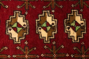Vintage Red Tribal 3'6X6'9 Turkoman Persian Rug