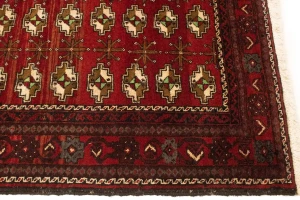 Vintage Red Tribal 3'6X6'9 Turkoman Persian Rug