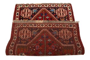 Red Tribal 3'6X5 Shiraz Persian Rug