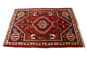 Red Tribal 3'6X5 Shiraz Persian Rug
