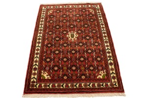 Bittersweet Red Tribal 4X5 Hamedan Persian Rug