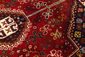 Red Tribal 3'5X5 Shiraz Persian Rug