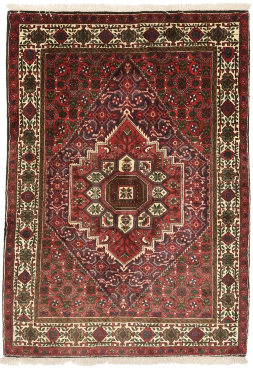 Vintage Scarlet Red Floral 3X5 Bidjar Persian Rug