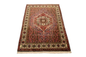 Vintage Scarlet Red Floral 3X5 Bidjar Persian Rug