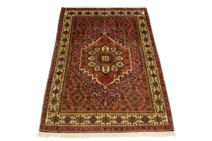 Vintage Scarlet Red Floral 3X5 Bidjar Persian Rug